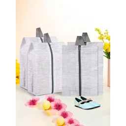 Aura Grey & Black 4 Pieces Travel Shoe Organisers-picture-37