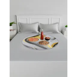 Aura Grey & Black Abstract Printed Round Table Placemats-picture-37