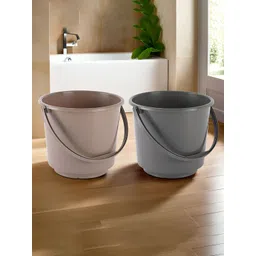 Aura Grey & Brown 2 piece Solid Plastic Bath Accessories Set-picture-28