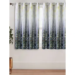 Aura Grey & Cream Coloured 2 Pieces Geometric Printed Window Curtains-picture-10