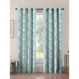 Aura Grey & Gold-Toned 2 Pieces Printed Long Door Curtains-picture-22