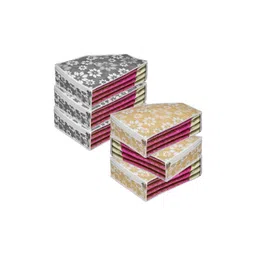 Aura Grey & Gold Toned 6 Pieces Printed Storage Bag Organisers-picture-17