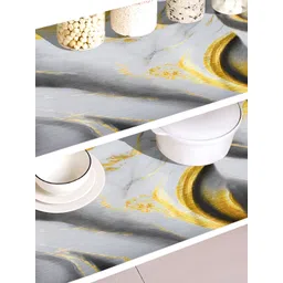 Aura Grey & Gold Toned Printed Water Resistant Shelf Liner Organiser-picture-13