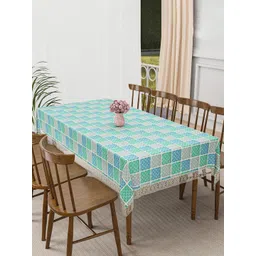 Aura Grey & Green Check Waterproof 6-Seater Table Cover-picture-16