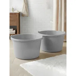 Aura Grey & Grey 2 piece Solid Plastic Bath Accessories Set-picture-35