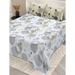 Aura Grey & Purple Geometric Printed 200 TC King Bedsheet Set 2.28 m x 2.54 m-picture-28