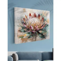 Aura Grey & Red Floral Printed Canvas Wall Art-picture-26