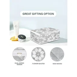 Aura Grey & White 2 Pieces Floral Printed Jewellery Organisers image 4