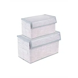 Aura Grey & White 2 Pieces Printed Jute Multi-Utility Organisers-picture-37