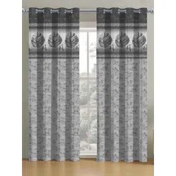 Aura Grey & White 2 Pieces Printed Long Door Curtains-picture-29