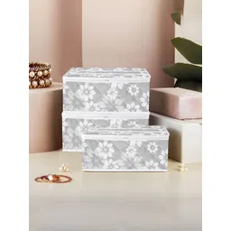 Aura Grey & White 3 Pieces 6 Pocket Jewellery Storage Bag With Handle-picture-25