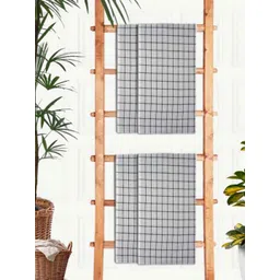 Aura Grey & White 4 Pieces Printed Cotton 210 GSM Premium Ultra Absorbent Bath Towels-picture-28
