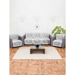 Aura Grey & White Cotton Sofa Cover-picture-27
