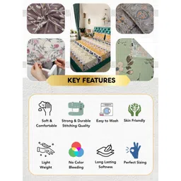 Aura Grey & White Printed Duvet Cover With 2 Pillow Covers image 5