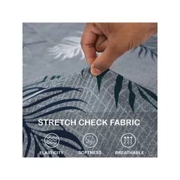 Aura Grey & White Printed Polyester 1 Piece Sofa Cover With Arms-picture-38