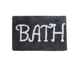 Aura Grey & White Printed Rectangular 1850 GSM Anti Skid Bath Rug-picture-31