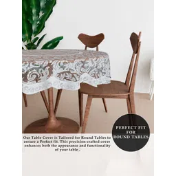 Aura Grey Floral Printed Cotton 4-Seater Table Cover image 5