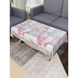 Aura Grey Floral Waterproof Cotton 4-Seater 9.8 m x 1.42 m PVC Table Cover-picture-34