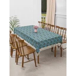 Aura Grey Floral Waterproof Plastic 6-Seater Table Cover-picture-11