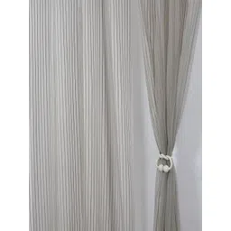 Aura Grey Set of 2 Striped Sheer Long Door Curtain-image-21