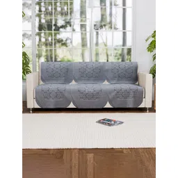 Aura Grey Solid Cotton Sofa Cover image 1