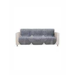 Aura Grey Solid Cotton Sofa Cover image 4
