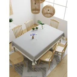 Aura Grey Waterproof 6-Seater Table Cover with Textured details-picture-27