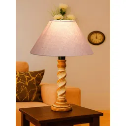 Aura Grey Wood Frusturical Shaped Table Lamp-picture-36