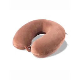 aura Kuber Industries Brown Memory Foam Filled Polyester Ultra Soft Travel Pillow-picture-23