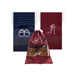 Aura Maroon & Black 12 Pieces Printed Shoes Organisers-picture-13