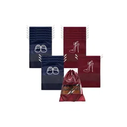 Aura Maroon & Blue 18 Pieces Printed Shoes Organisers-picture-27