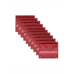 Aura Maroon & Gold Toned 10 Pieces Printed Single Saree Bags Organisers-picture-20