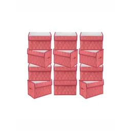 Aura Maroon & Gold Toned 12 Pieces Foldable Drawer Box Organisers-picture-11