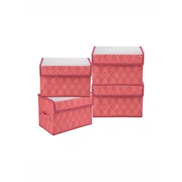 Aura Maroon & Gold-Toned 4 Pieces Printed Multi-Utility Organisers-picture-10