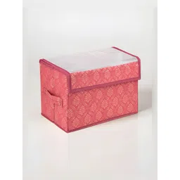 Aura Maroon & Gold-Toned Printed Foldable Multi-Utility Organiser-picture-34