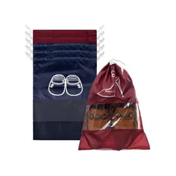 Aura Maroon & Navy Blue 6 Pieces Printed Shoes Organisers-picture-19