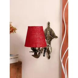 Aura Maroon Metal Traditional Abstract Shaped Shaped Wall Lamp-picture-14