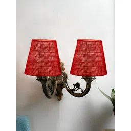 Aura Maroon Metal Traditional Abstract Shaped Shaped Wall Lamp-picture-18