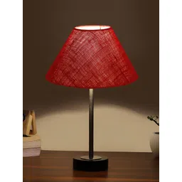 Aura Maroon Metal Traditional Abstract Shaped Table Lamp-picture-25