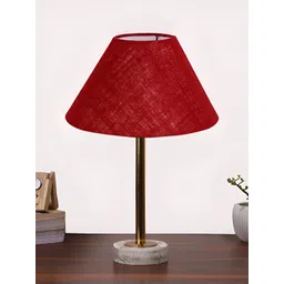 Aura Maroon Metal Traditional Frusturical Shaped Table Lamp image 1