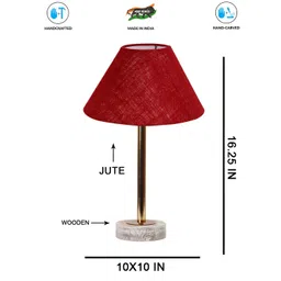 Aura Maroon Metal Traditional Frusturical Shaped Table Lamp image 5