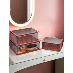 Aura Maroon Set of 3 Regular Makeup Organiser Organisers-picture-36