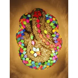Aura Multicoloured & Multicoloured Textured Glass Abstract Shaped Shaped Wall Lamp-picture-26