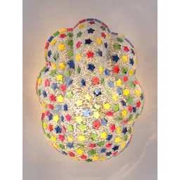 Aura Multicoloured & Multicoloured Textured Glass Abstract Shaped Shaped Wall Lamp-picture-12