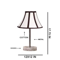 Aura Multicoloured Colourblocked Wood Frusturical Shaped Table Lamp-picture-14