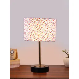 Aura Multicoloured Printed Wood Contemporary Cylindrical Shaped Table Lamp-picture-11