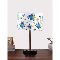 Aura Multicoloured Printed Wood Cylindrical Shaped Table Lamp-picture-27