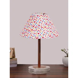 Aura Multicoloured Printed Wood Frusturical Shaped Table Lamp-picture-50