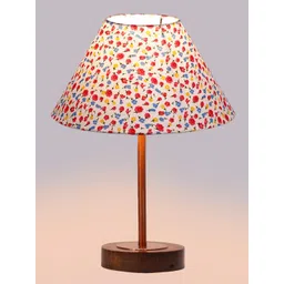 Aura Multicoloured Printed Wood Frusturical Shaped Table Lamp-picture-10