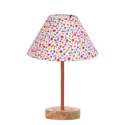 Aura Multicoloured Printed Wood Frusturical Shaped Table Lamp-picture-26